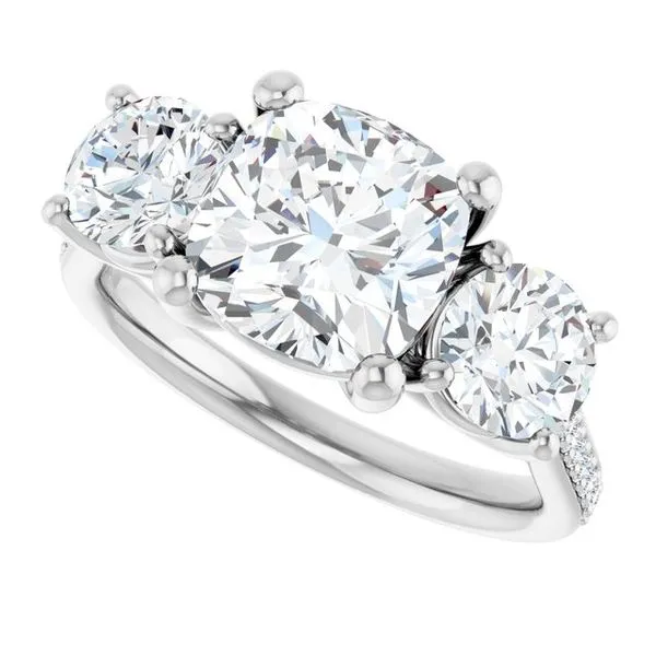 Three-Stone Engagement Ring Image 5 Raleigh Diamond Fine Jewelry Raleigh, NC