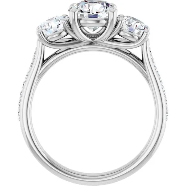 Three-Stone Engagement Ring Image 2 Raleigh Diamond Fine Jewelry Raleigh, NC
