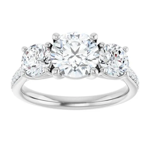 Three-Stone Engagement Ring Image 3 Raleigh Diamond Fine Jewelry Raleigh, NC