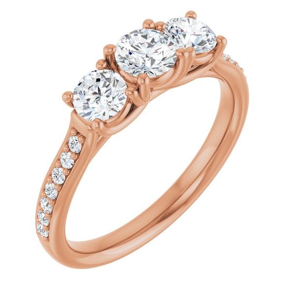 Accented Three-Stone Engagement Ring