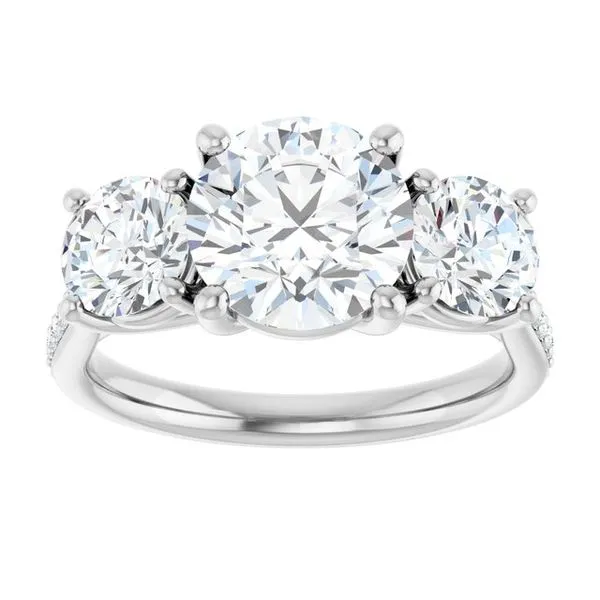 Three-Stone Engagement Ring Image 3 Raleigh Diamond Fine Jewelry Raleigh, NC