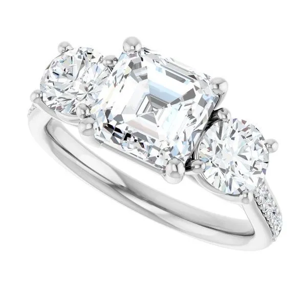 Three-Stone Engagement Ring Image 5 Raleigh Diamond Fine Jewelry Raleigh, NC