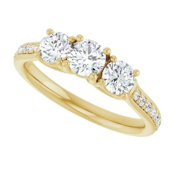 Three-Stone Engagement Ring Image 5 Raleigh Diamond Fine Jewelry Raleigh, NC