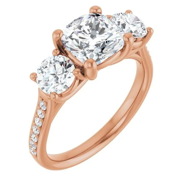 Accented Three-Stone Engagement Ring