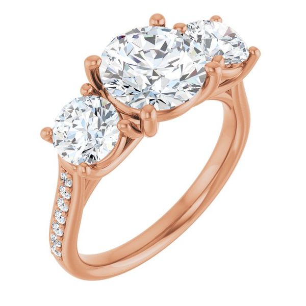 Accented Three-Stone Engagement Ring