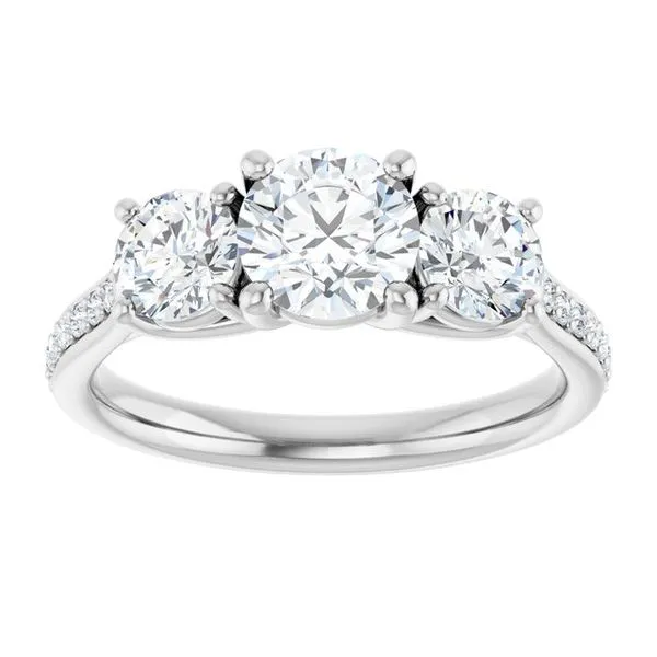 Three-Stone Engagement Ring Image 3 Raleigh Diamond Fine Jewelry Raleigh, NC