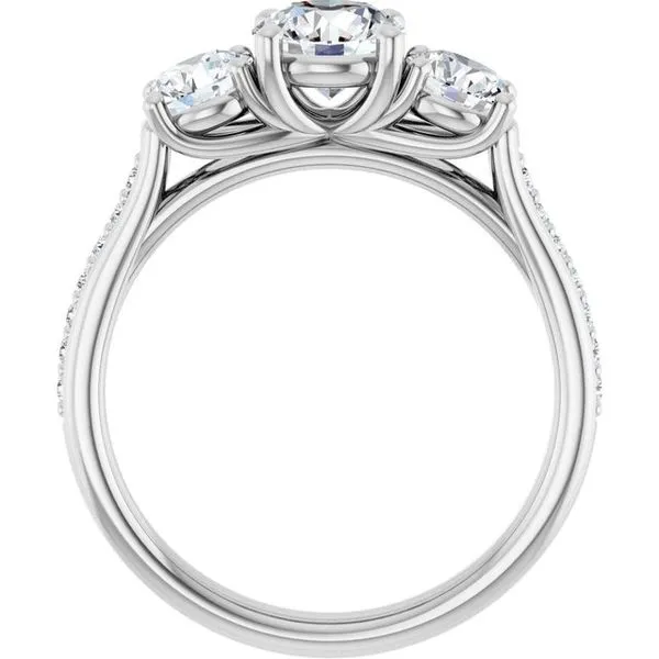 Three-Stone Engagement Ring Image 2 Raleigh Diamond Fine Jewelry Raleigh, NC