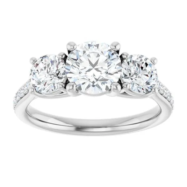 Three-Stone Engagement Ring Image 3 Raleigh Diamond Fine Jewelry Raleigh, NC