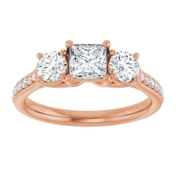 Three-Stone Engagement Ring Image 3 Raleigh Diamond Fine Jewelry Raleigh, NC