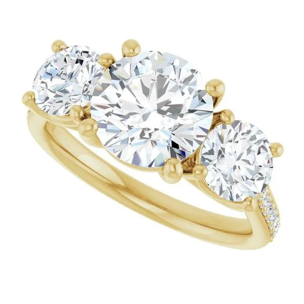 Three-Stone Engagement Ring Image 5 Raleigh Diamond Fine Jewelry Raleigh, NC