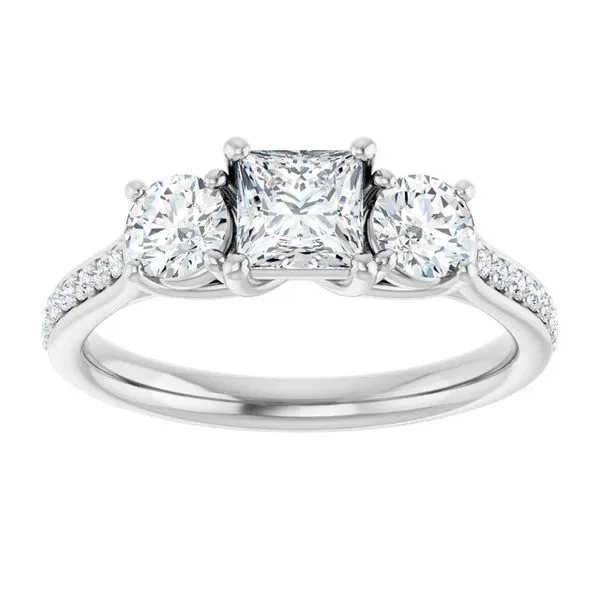 Three-Stone Engagement Ring Image 3 Raleigh Diamond Fine Jewelry Raleigh, NC