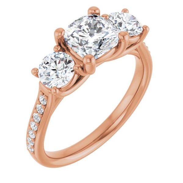 Accented Three-Stone Engagement Ring