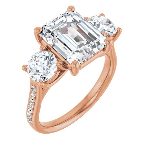 Accented Three-Stone Engagement Ring
