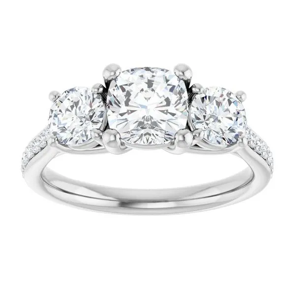 Three-Stone Engagement Ring Image 3 Raleigh Diamond Fine Jewelry Raleigh, NC