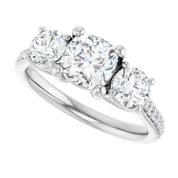 Three-Stone Engagement Ring Image 5 Raleigh Diamond Fine Jewelry Raleigh, NC