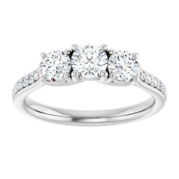 Three-Stone Engagement Ring Image 3 Raleigh Diamond Fine Jewelry Raleigh, NC