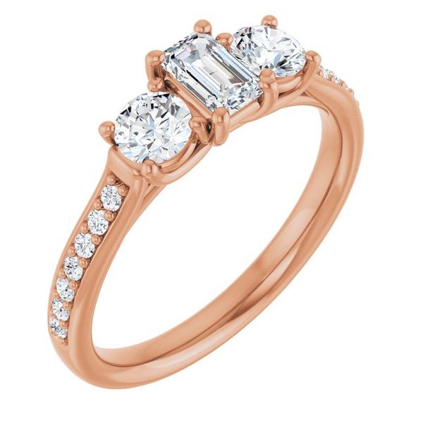 Accented Three-Stone Engagement Ring