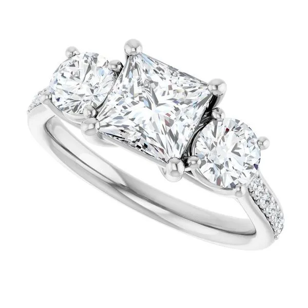 Three-Stone Engagement Ring Image 5 Raleigh Diamond Fine Jewelry Raleigh, NC