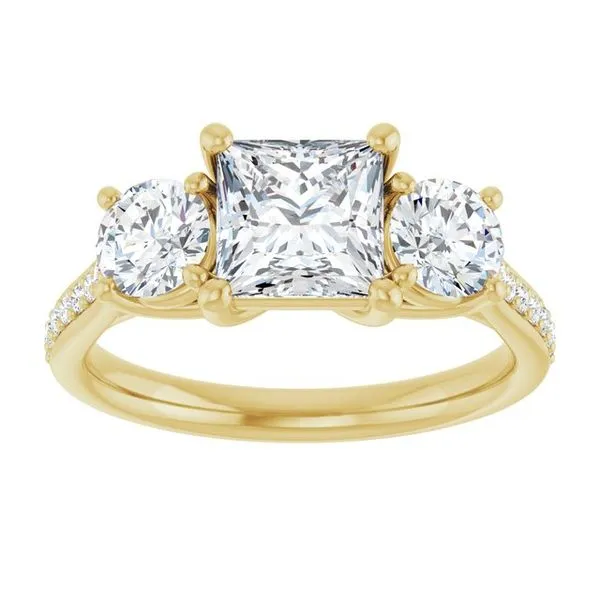 Three-Stone Engagement Ring Image 3 Raleigh Diamond Fine Jewelry Raleigh, NC