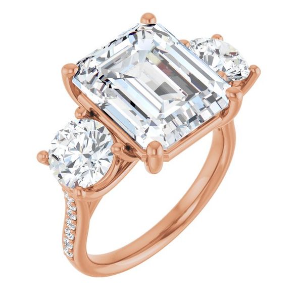 Accented Three-Stone Engagement Ring