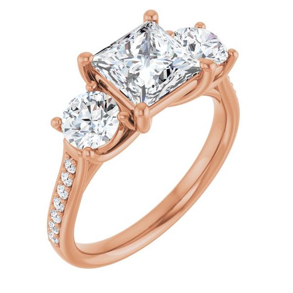 Accented Three-Stone Engagement Ring