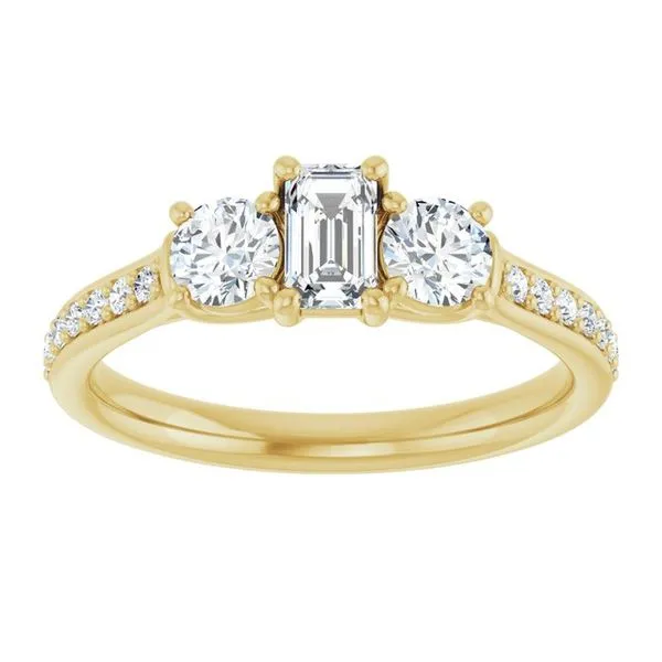 Three-Stone Engagement Ring Image 3 Raleigh Diamond Fine Jewelry Raleigh, NC