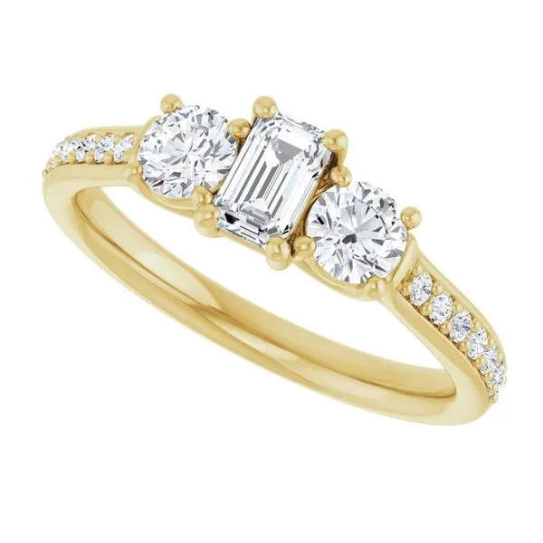 Three-Stone Engagement Ring Image 5 Raleigh Diamond Fine Jewelry Raleigh, NC