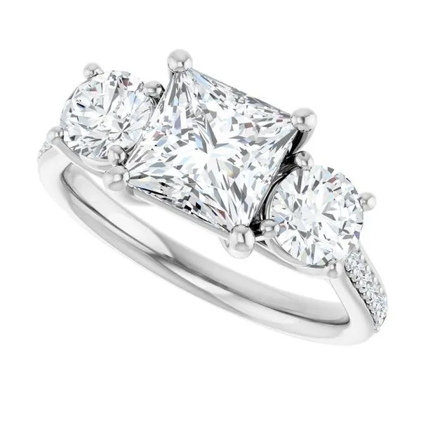 Three-Stone Engagement Ring Image 5 Raleigh Diamond Fine Jewelry Raleigh, NC