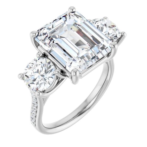Accented Three-Stone Engagement Ring