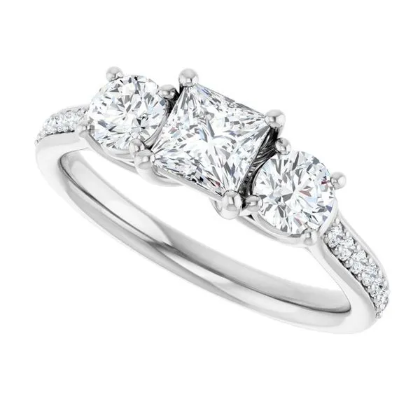 Three-Stone Engagement Ring Image 5 Raleigh Diamond Fine Jewelry Raleigh, NC