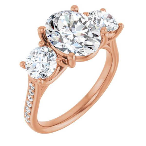 Accented Three-Stone Engagement Ring