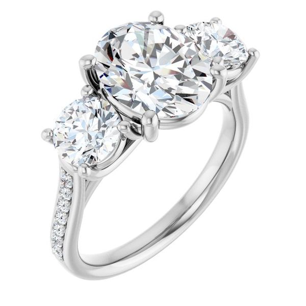 Accented Three-Stone Engagement Ring