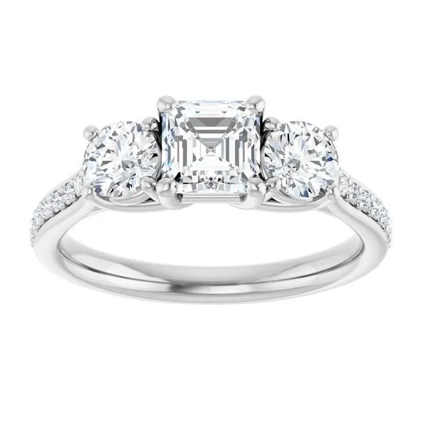 Three-Stone Engagement Ring Image 3 Raleigh Diamond Fine Jewelry Raleigh, NC