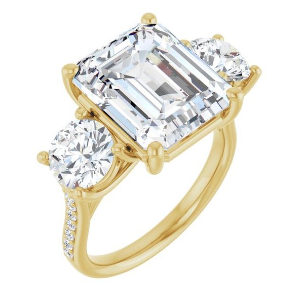 Accented Three-Stone Engagement Ring