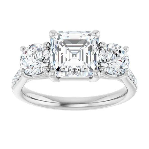 Three-Stone Engagement Ring Image 3 Raleigh Diamond Fine Jewelry Raleigh, NC