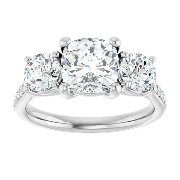 Three-Stone Engagement Ring Image 3 Raleigh Diamond Fine Jewelry Raleigh, NC