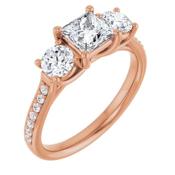 Accented Three-Stone Engagement Ring