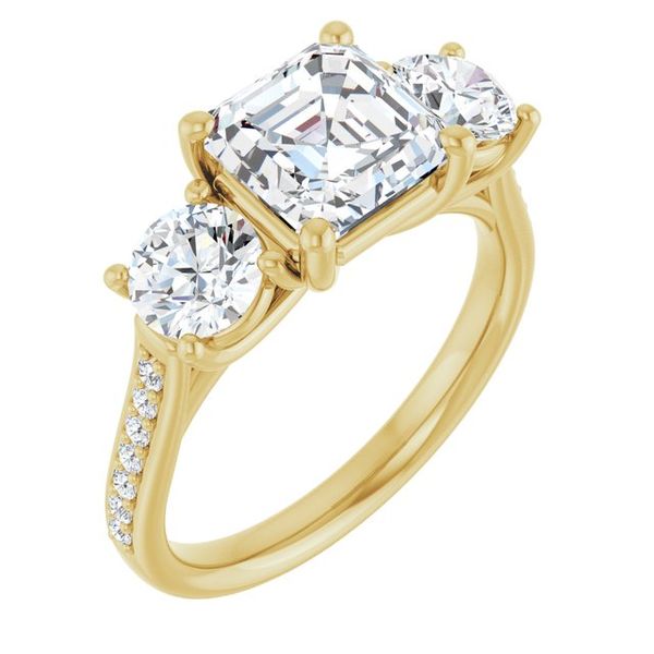 Accented Three-Stone Engagement Ring