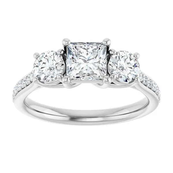 Three-Stone Engagement Ring Image 3 Raleigh Diamond Fine Jewelry Raleigh, NC