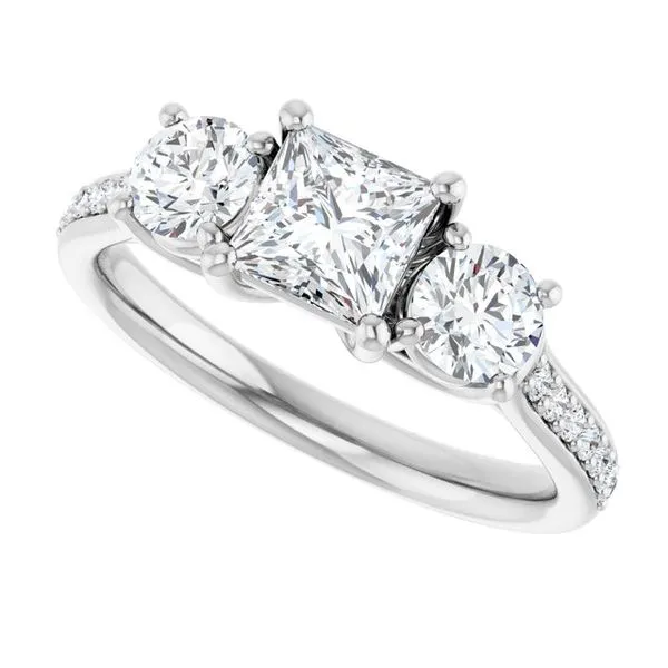 Three-Stone Engagement Ring Image 5 Raleigh Diamond Fine Jewelry Raleigh, NC