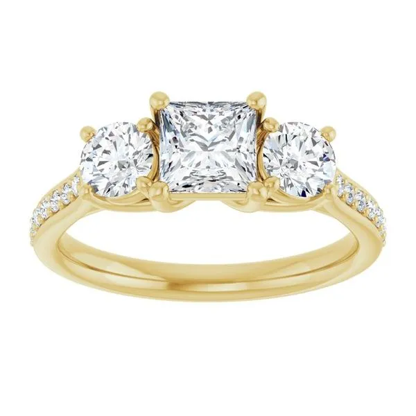 Three-Stone Engagement Ring Image 3 Raleigh Diamond Fine Jewelry Raleigh, NC