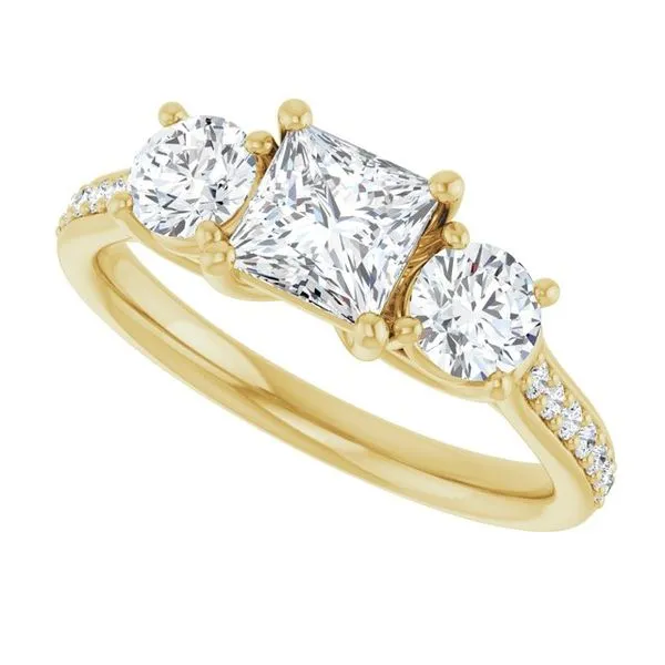 Three-Stone Engagement Ring Image 5 Raleigh Diamond Fine Jewelry Raleigh, NC