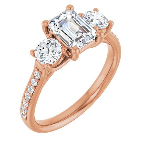 Accented Three-Stone Engagement Ring