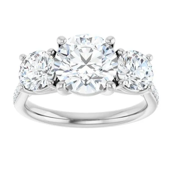 Three-Stone Engagement Ring Image 3 Raleigh Diamond Fine Jewelry Raleigh, NC