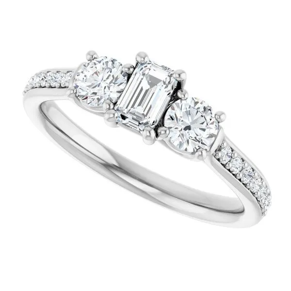 Three-Stone Engagement Ring Image 5 Raleigh Diamond Fine Jewelry Raleigh, NC