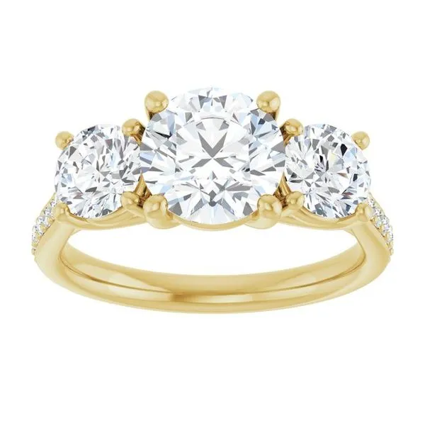 Three-Stone Engagement Ring Image 3 Raleigh Diamond Fine Jewelry Raleigh, NC