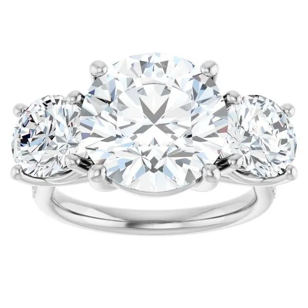 Three-Stone Engagement Ring Image 3 Raleigh Diamond Fine Jewelry Raleigh, NC