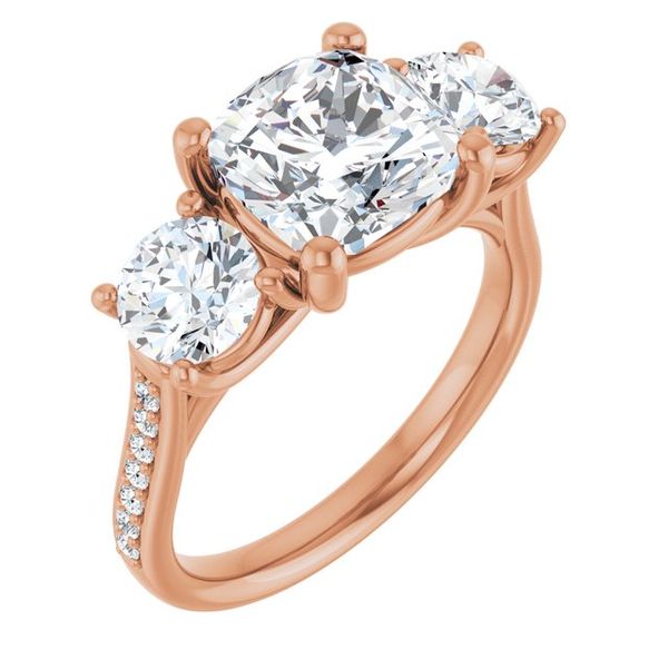 Accented Three-Stone Engagement Ring