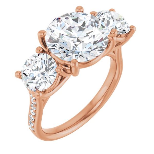 Accented Three-Stone Engagement Ring