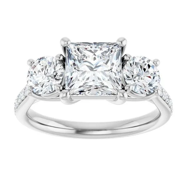 Three-Stone Engagement Ring Image 3 Raleigh Diamond Fine Jewelry Raleigh, NC